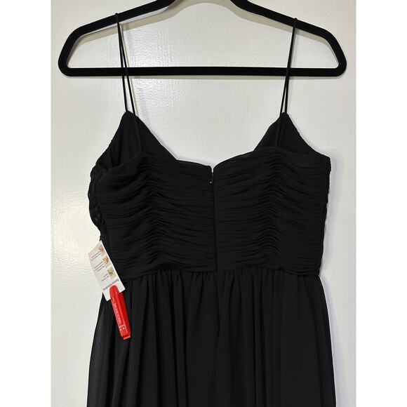 Ieena Mac Duggal Black Faux Wrap Sleeveless Flowy Midi Dress Sz Small NWT #70099 - Picture 12 of 15